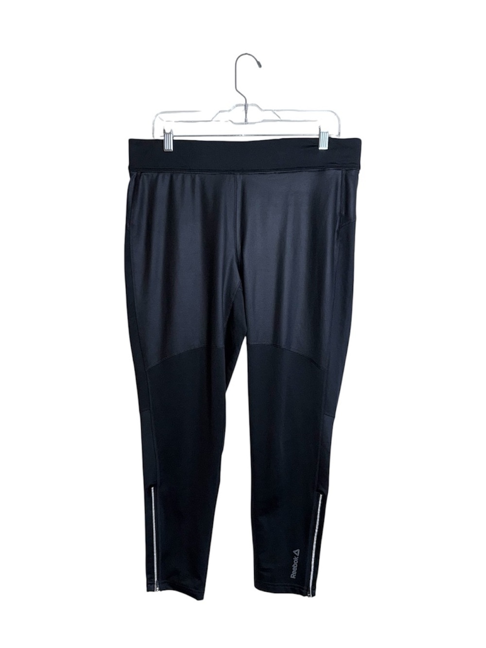 Reebok Playwarm Skinny Athletic Pants Black Zip Ankle High Rise Xlarge Women’s